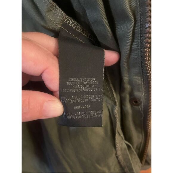 Madden Womens Jacket Size S Olive Green Army Utility Lightweight Hooded (1074) - Picture 4 of 5